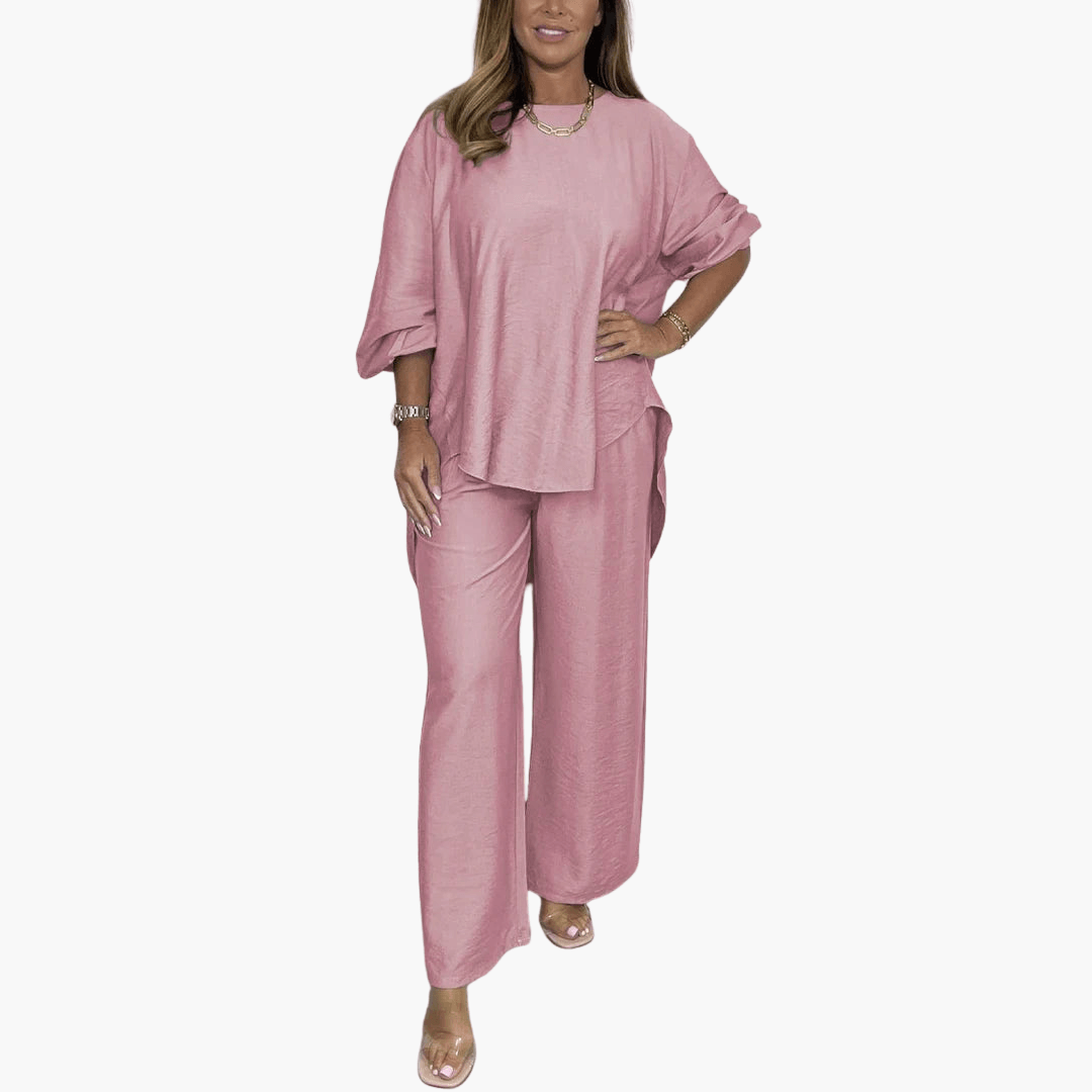 Comfy Women's Pajama Set with Wide Leg Pants