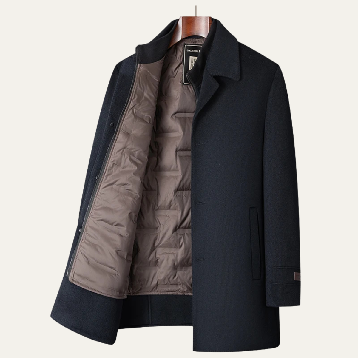Classic Fit Men's Tailored Wool Overcoat
