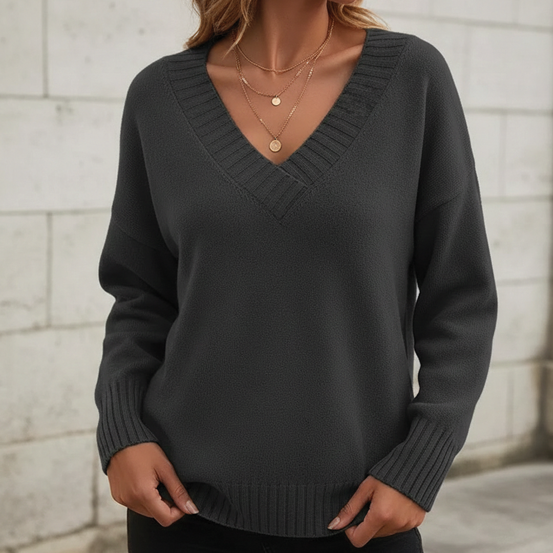 Comfy V Neck Pullover Sweater