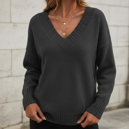 Comfy V Neck Pullover Sweater