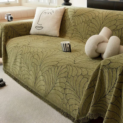 Leaf Pattern Double Sided Sofa Slipcover