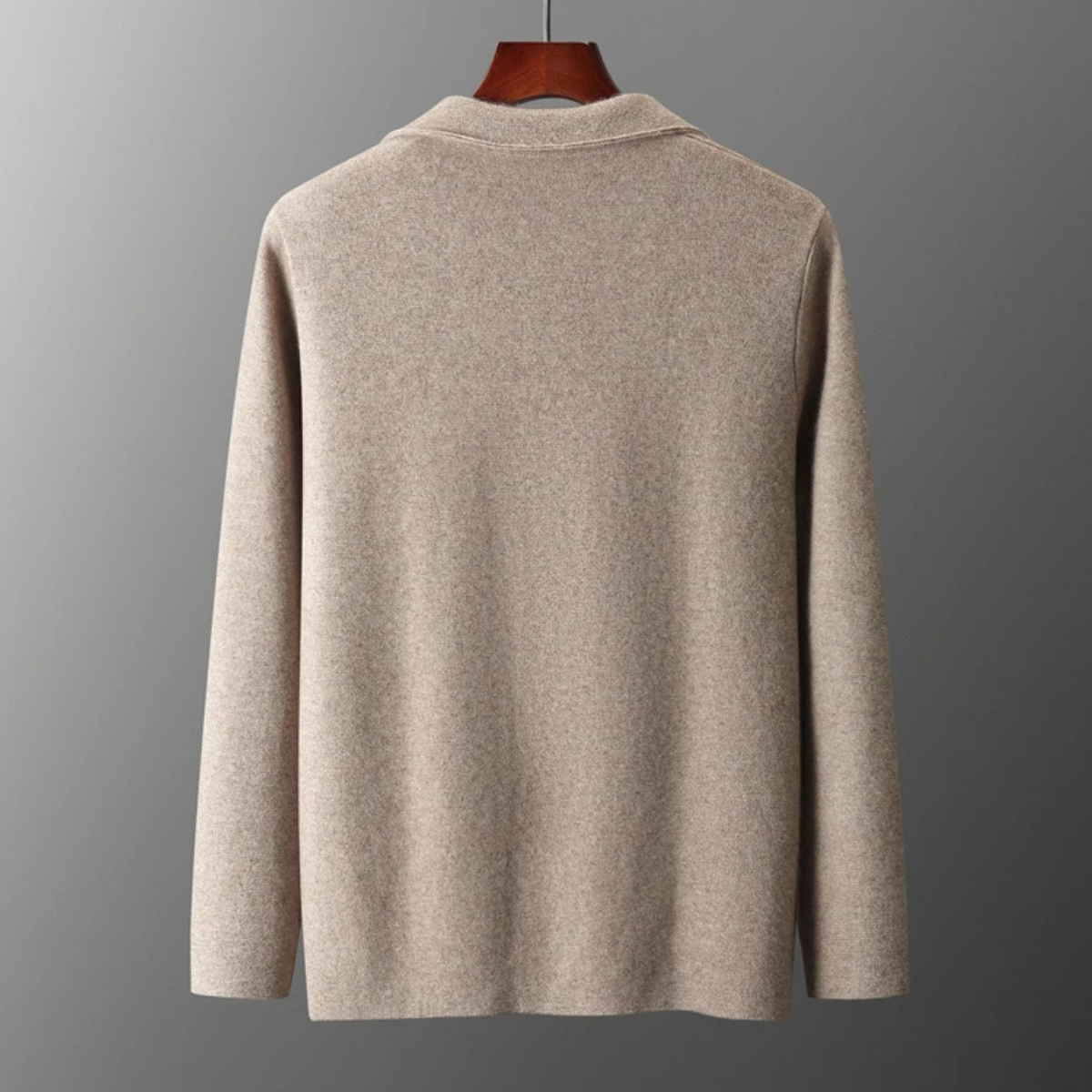 Comfortable Men's Merino Wool Crew Neck Cardigan Sweater