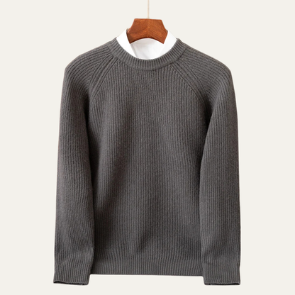 Warm Mens Merino Wool Crew Neck Winter Sweater