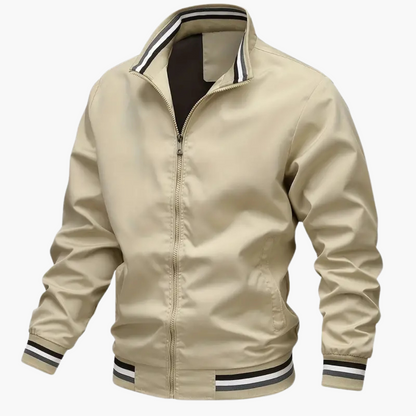 Men's Zip Up Jacket with Textured Trim
