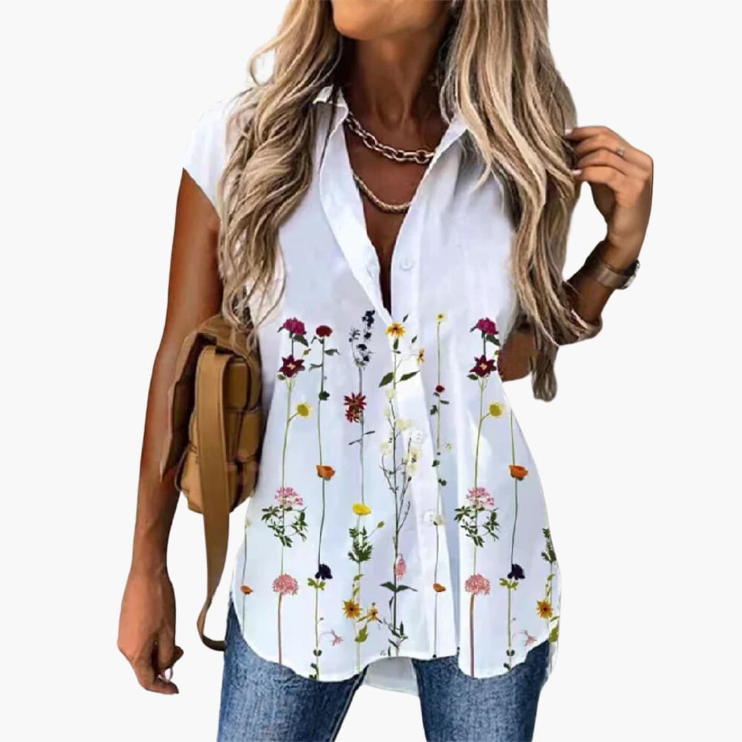 Lightweight Butterfly Print Blouse for Women