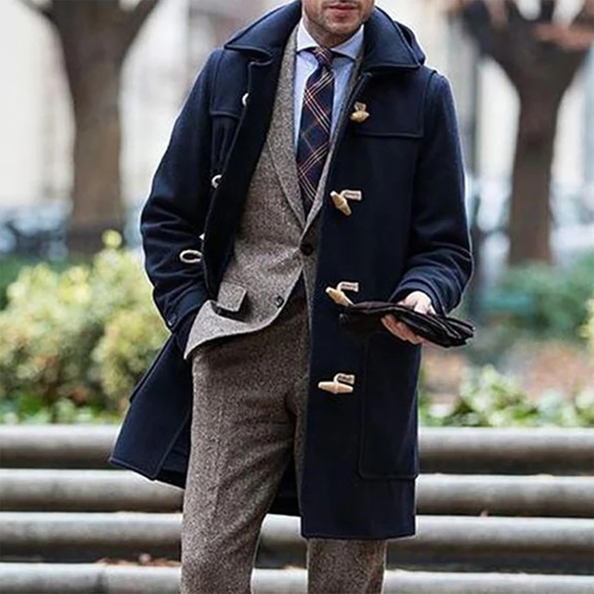 Warm Men's Wool Duffle Coat