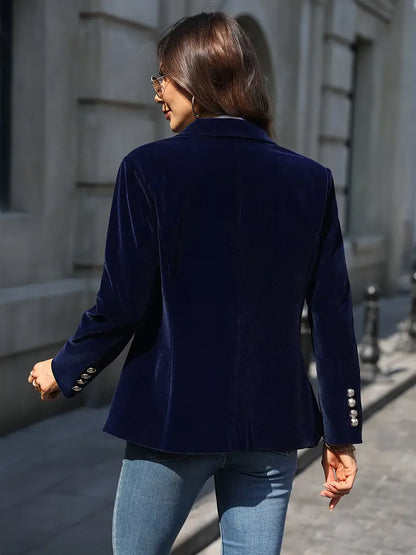Classic Women's Blazer with Metal Buttons