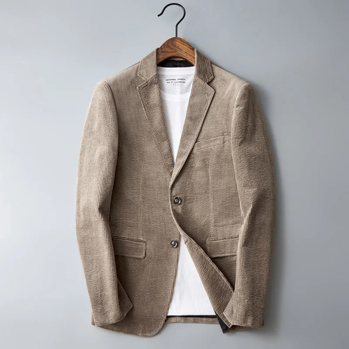 Slim Fit Brown Corduroy Suit Jacket