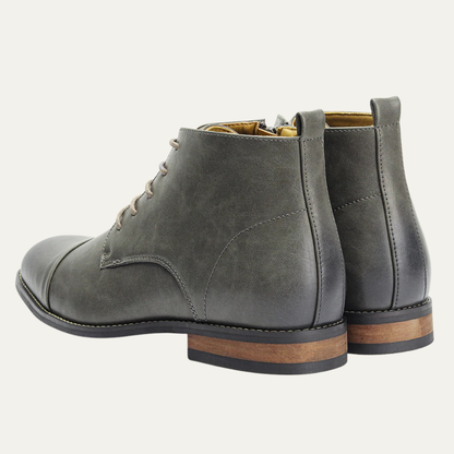 Stylish Men's Leather Side Zip Ankle Boots