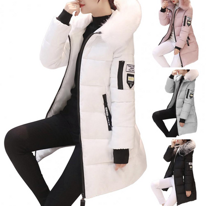 Women's Lightweight Parka Jacket with Faux Fur Hood