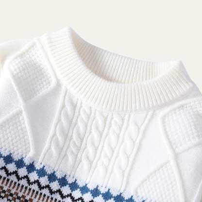 Cozy Mens Cable Knit Nordic Sweater