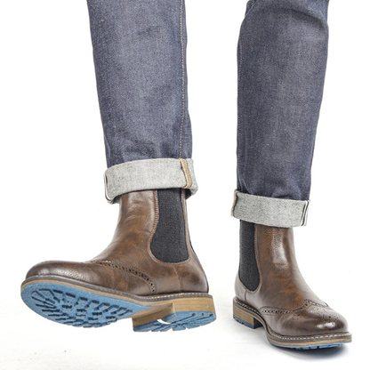 Luxury Men's Leather Ankle Chelsea Boots