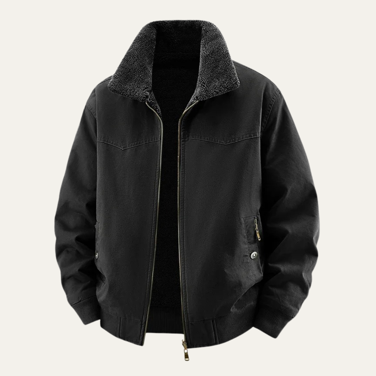 Warm Reversible Mens Fleece Bomber Jacket
