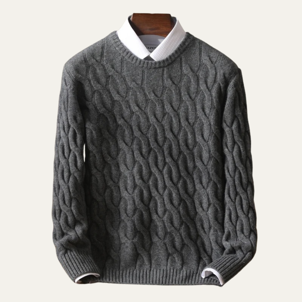 Luxury Men's Soft Cable Knit Sweater