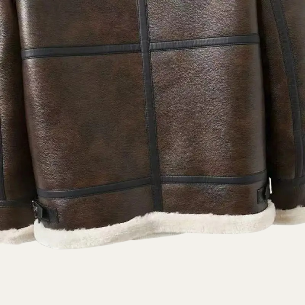 Warm Men's Fleece Lined Leather Aviator Jacket