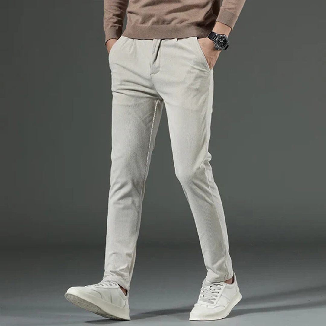 Classic Ribbed Corduroy Pants with Belt Loops