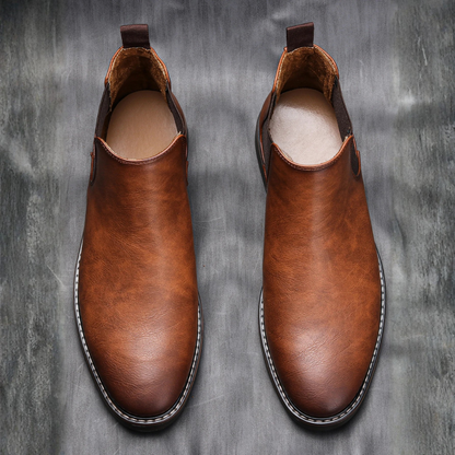 Comfortable Men's Tan Leather Chelsea Boots