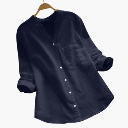 Relaxed Fit Womens Blouse - Long Sleeve Casual Top