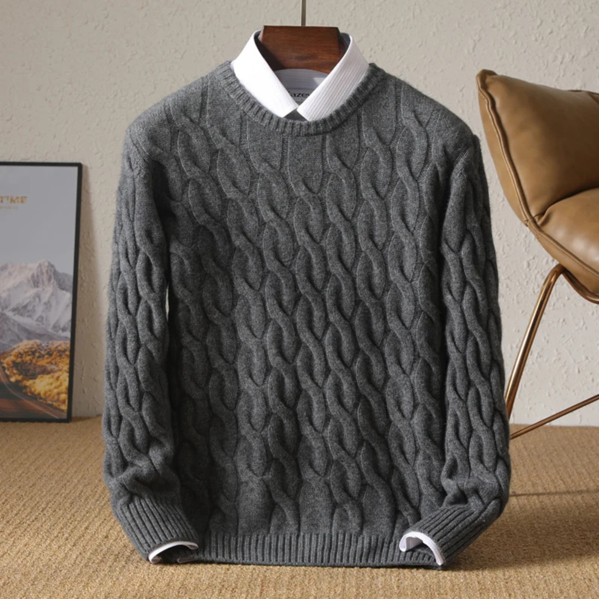 Classic Men's Cozy Cable Knit Sweater