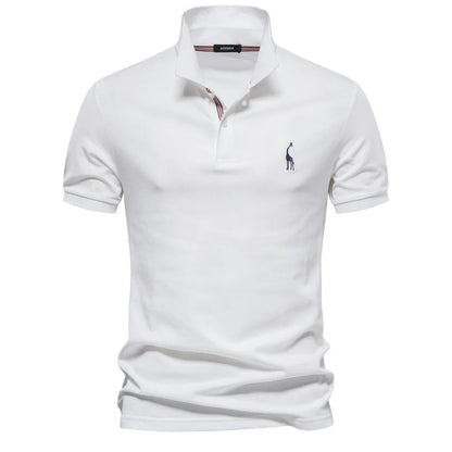 Premium Polo Shirt with Embroidered Deer Design