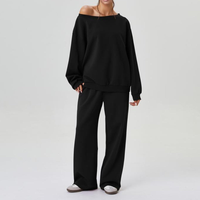 Comfy Women's Sweatshirt and Loose Fit Jogger Pant Set