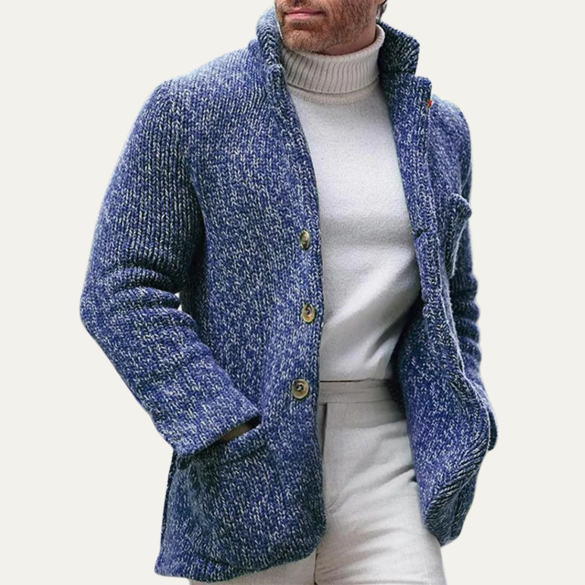Men's Cozy Knit Button Cardigan Sweater