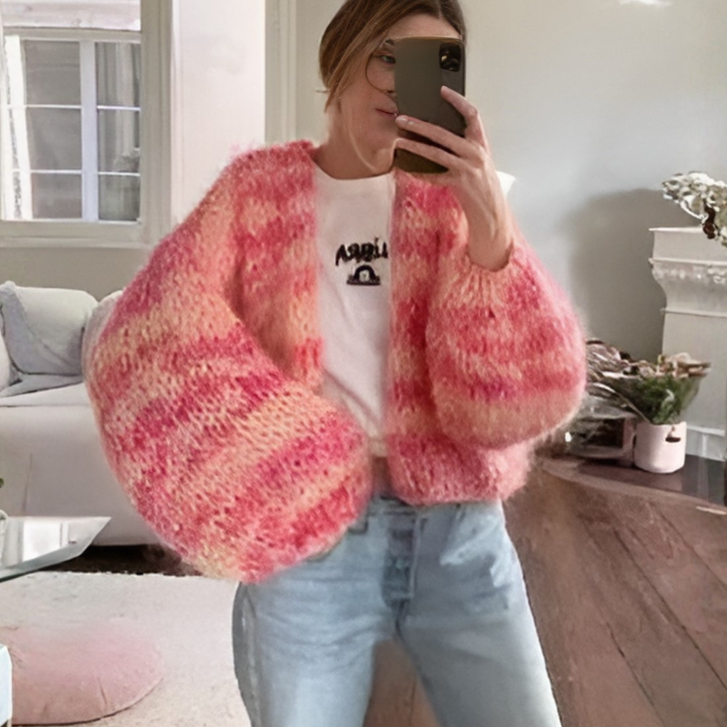 Women's Classic Stripe Open Cardigan Sweater