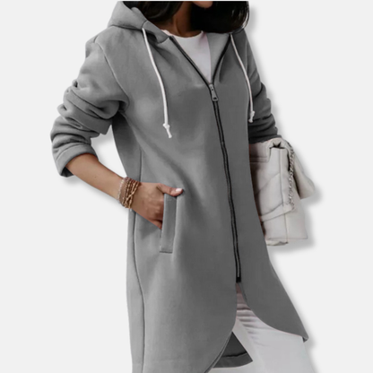 Casual Women's Hoodie Jacket with Zip Front
