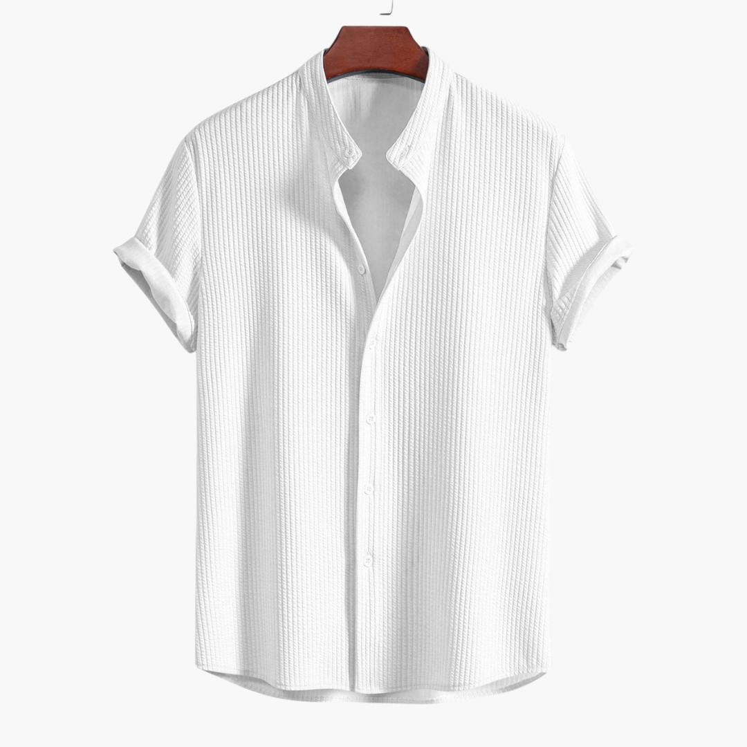 Men's Slim Fit Shirt with Stand Collar - Classic Style