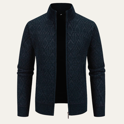Stylish Men's Diamond Quilted Knit Blazer Jacket