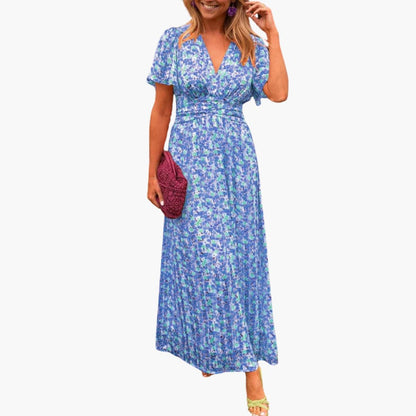 Elegant V Neck Long Maxi Dress for Women