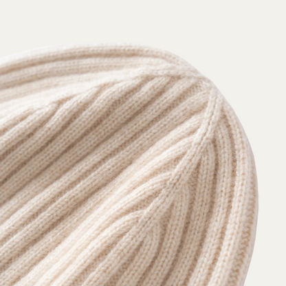 Warm Mens Ribbed Cashmere Winter Hat
