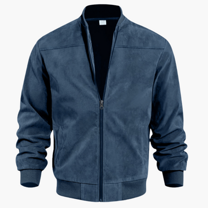 Classic Zip Up Mens Leather Jacket with Pockets