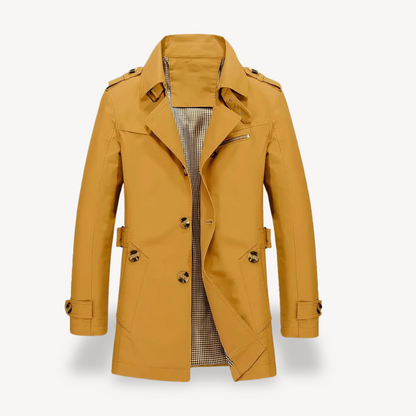 Classic Double Breasted Mens Trench Coat