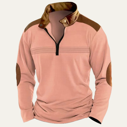 Classic Men's Retro Half Zip Crew Neck Sweater