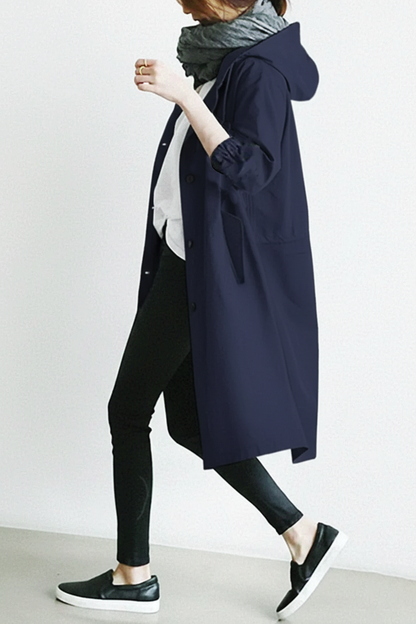 Classic Water Repellent Hooded Trench Coat