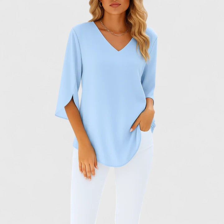Elegant Deep V Neck Women's Blouse - Olytrend