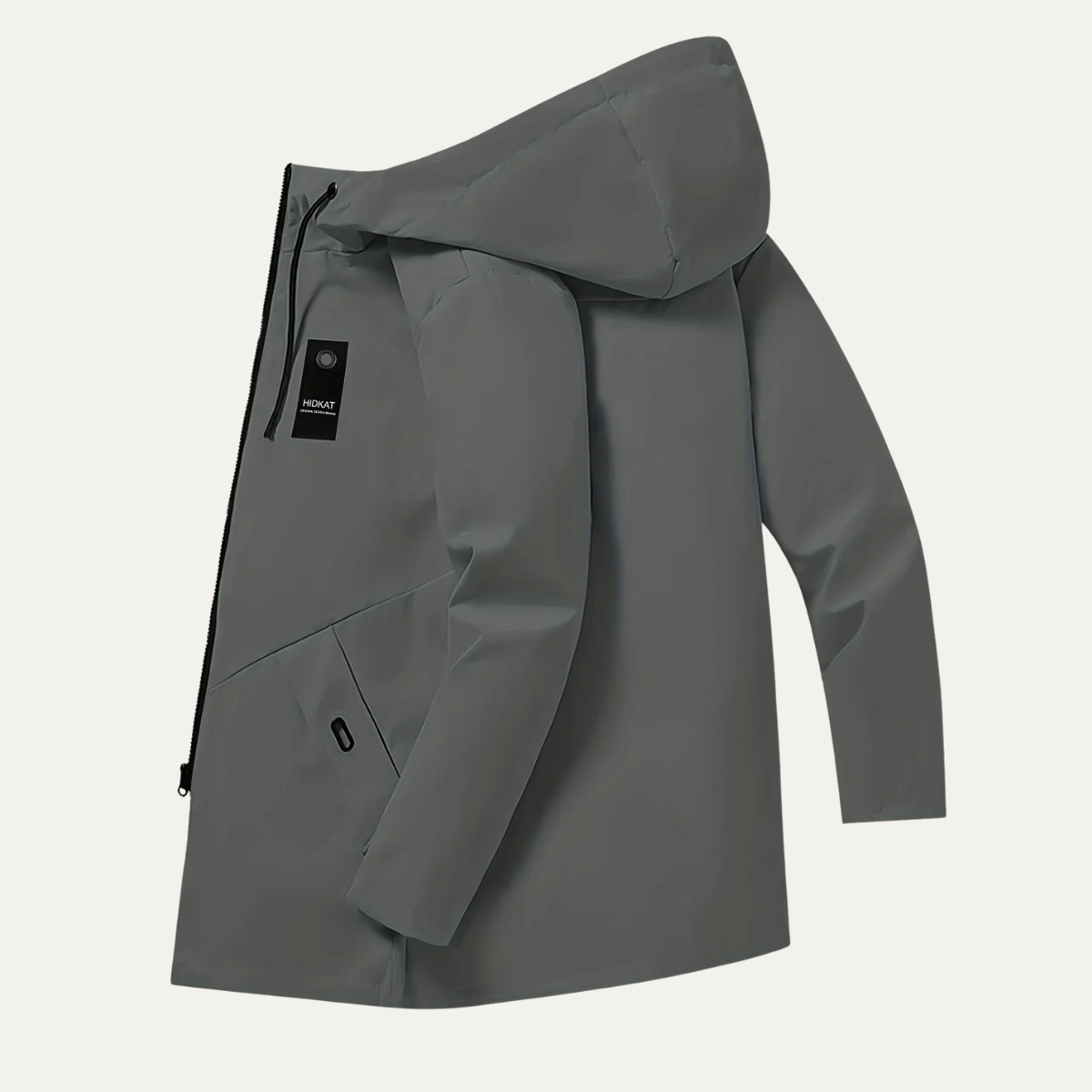 Men's Slim Fit Hoodie Jacket with Drawstring Waist