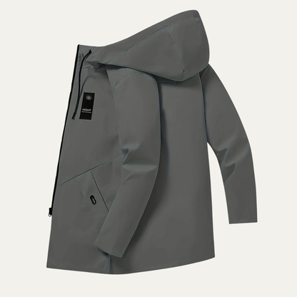 Men's Slim Fit Hoodie Jacket with Drawstring Waist