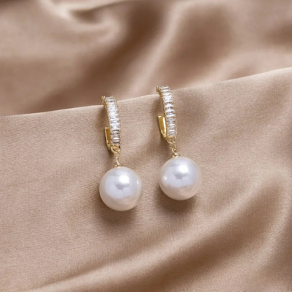 Luxurious White Gemstone Drop Earrings - Nocini