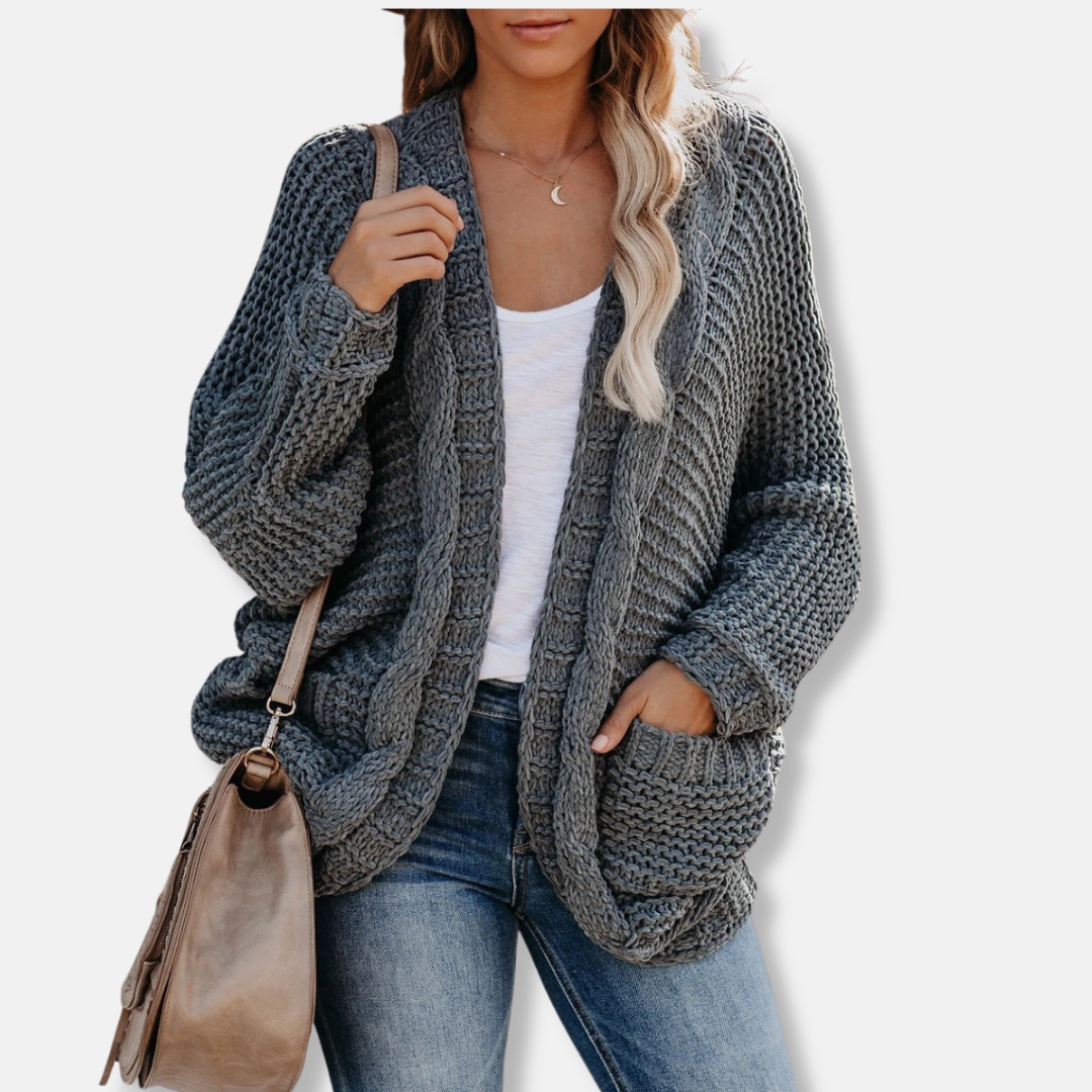 Cozy Oversized Wool Open Front Cardigan
