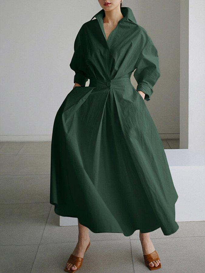 Comfy Women's Long Sleeve Midi Dress - Nocini