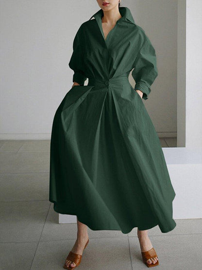 Comfy Women's Long Sleeve Midi Dress - Nocini