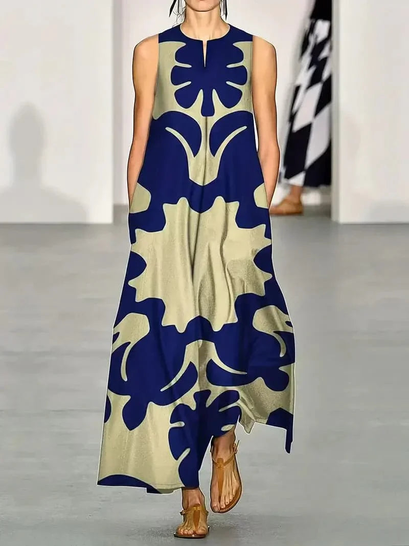 Flowy V-Neck Summer Dress - Nocini