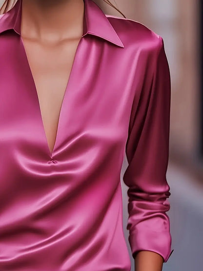 Luxury Deep V Neck Women's Blouse