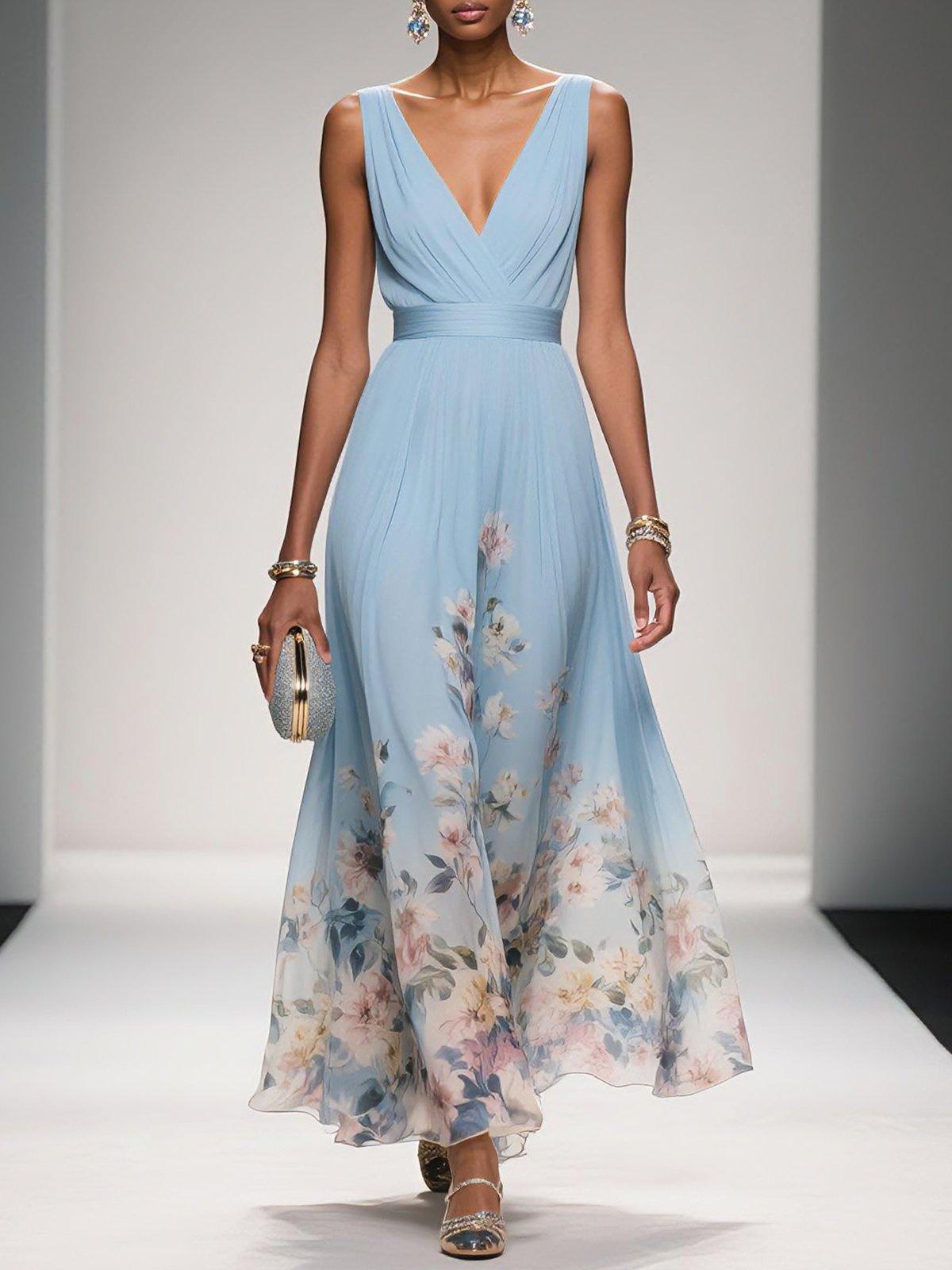 Summer Floral Off Shoulder Maxi Dress for Women - Nocini