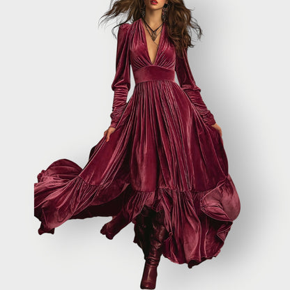 Classic Elegant Velvet Floor Length Dress