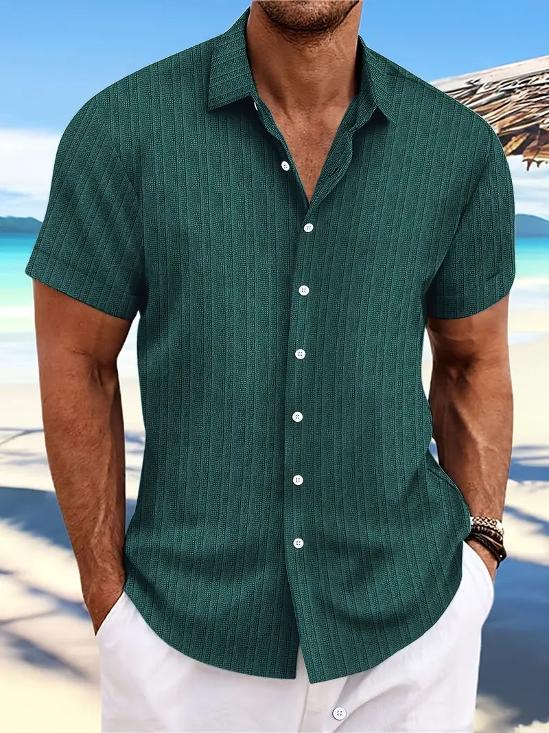 Casual Linen Short Sleeve Men's Shirt