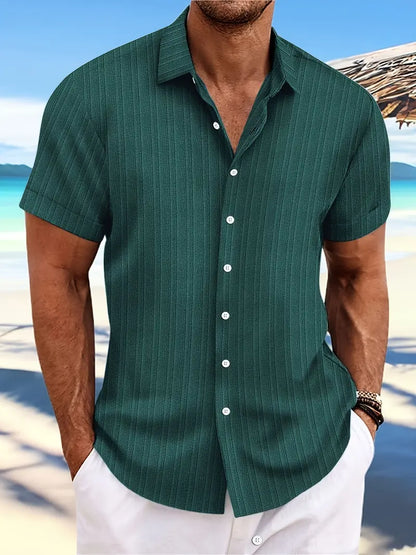 Casual Linen Short Sleeve Men's Shirt