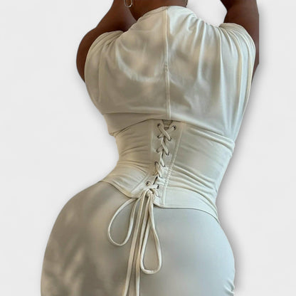 Elegant Off Shoulder Corset Maxi Dress for Women